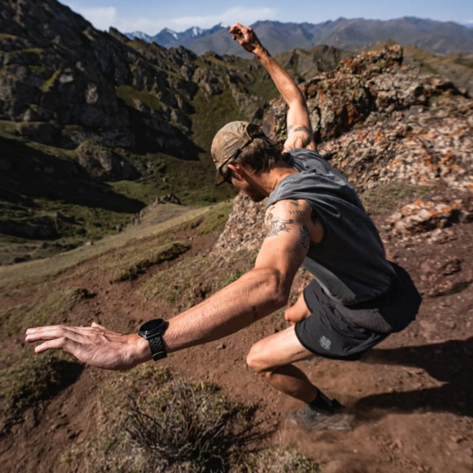 Écran de départ d'une séance de trail sur la Suunto Race 3S